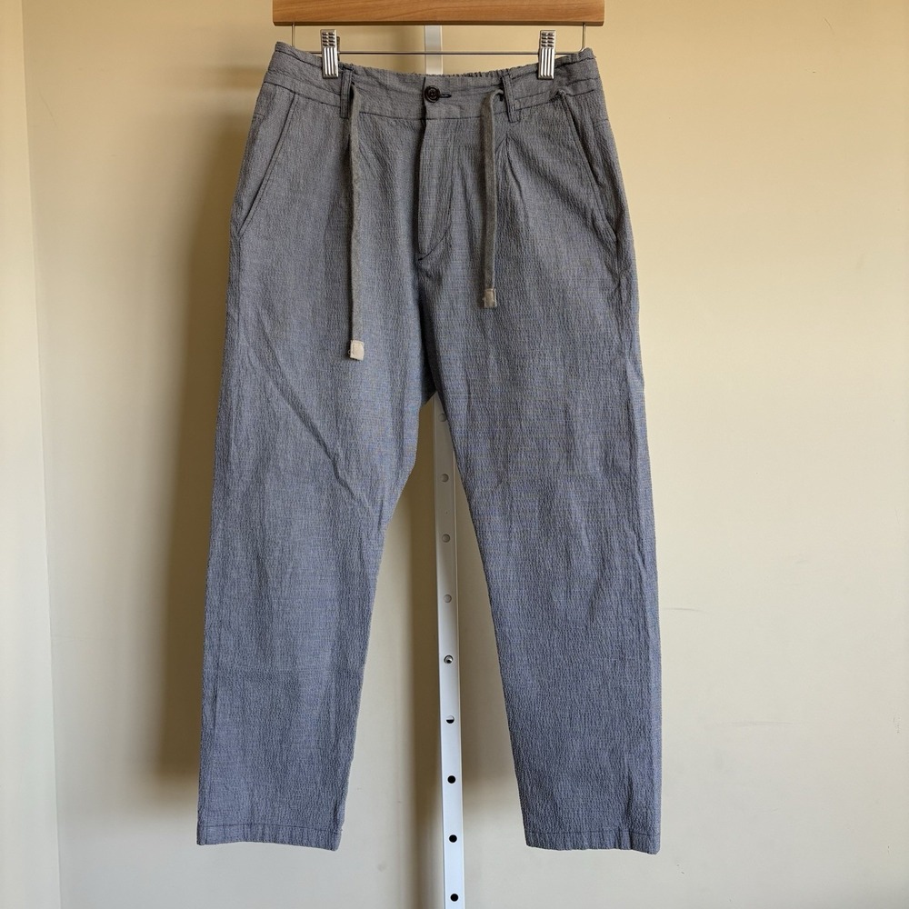 Eleventy Mens 46 Drawstring Cotton Blended Premium Pleated Pants Textured‎